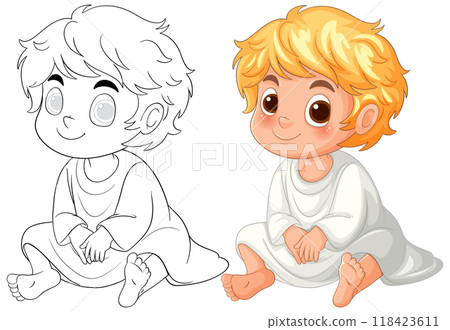 Cute Angelic Child Illustration 118423611