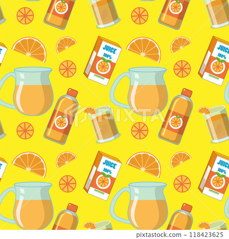 Citrus Juice Seamless Pattern Citrus Juice Seamless Pattern 118423625
