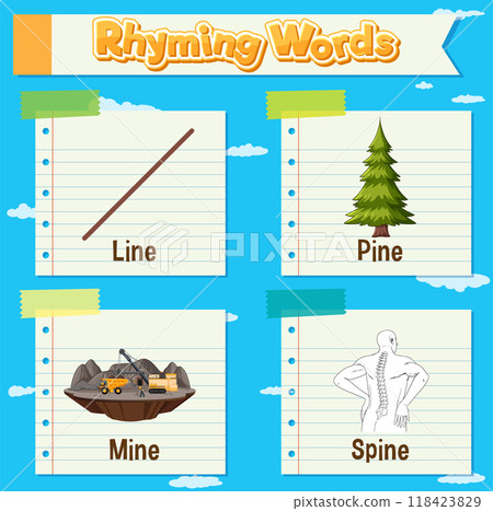 Rhyming Words Illustration 118423829