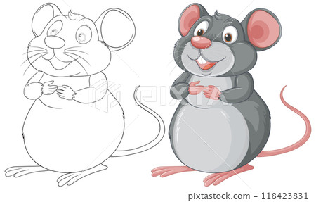 Cute Cartoon Mouse Illustration Cute Cartoon Mouse Illustration 118423831