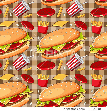 Fast Food Seamless Pattern 118423838