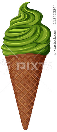 Green Ice Cream Cone Delight 118423844