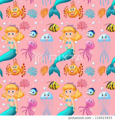 Underwater Fantasy Seamless Pattern 118423853