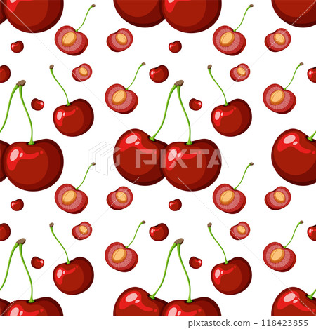 Seamless Cherry Pattern Illustration 118423855