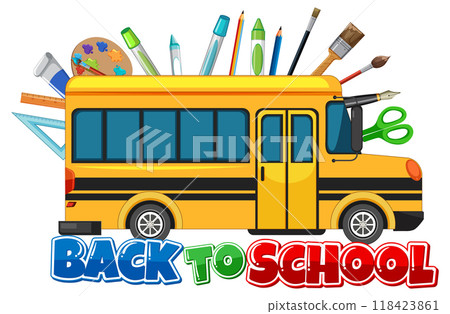 Back to School Bus Illustration 118423861