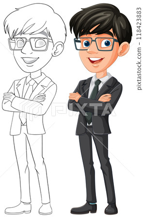 Businessman Cartoon Character Illustration Businessman Cartoon Character Illustration 118423883