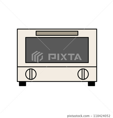 Illustration of a toaster with a switch on the bottom Illustration of a toaster with a switch on the bottom 118424052