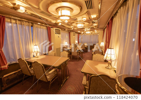 Yumekukan Dining Car Evening Scene 05 118424070