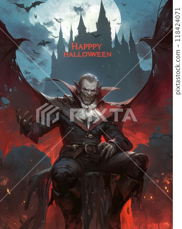 vampire for halloween. the inscription "HALLOWEEN" 118424071