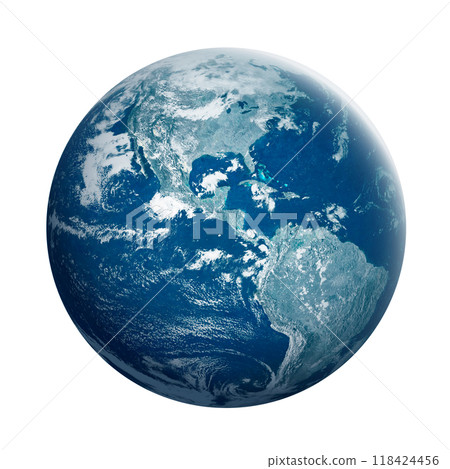 Surface of Earth planet in deep space. star and galaxy planet in outer space. view from orbit. Elements of this image furnished by NASA. 118424456