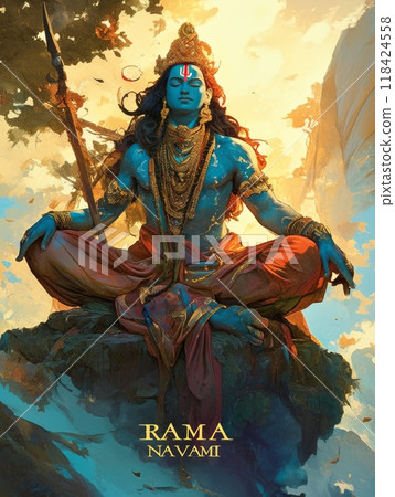 God Rama. Inscription "Rama Navami" 118424558