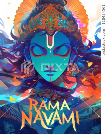 God Rama. Inscription "Rama Navami" 118424561
