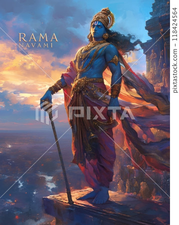 God Rama. Inscription "Rama Navami" 118424564