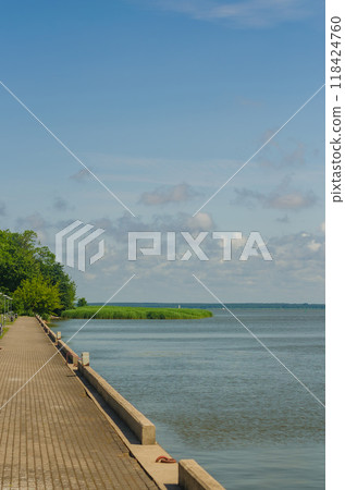 walking path along the Baltic Sea . High quality photo 118424760