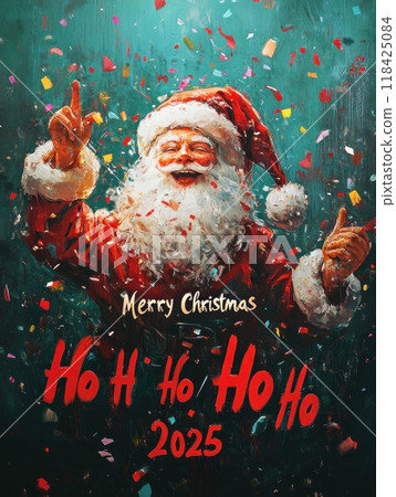 Santa Claus. The inscription "MERRY CHRISTMAS" Santa Claus. The inscription "MERRY CHRISTMAS" 118425084