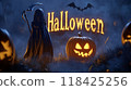 woman witch on halloween night. 118425256