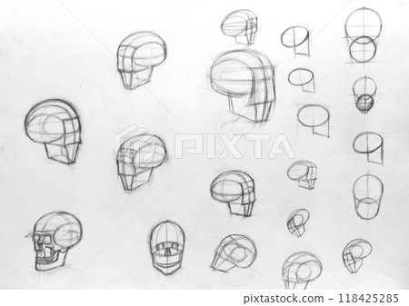 pencil drawing illustration, sketch, hand made 118425285