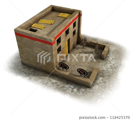 ancient house, medieval building, 3d visualization, illustration ancient house, medieval building, 3d visualization, illustration 118425370