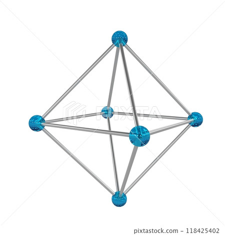 molecule, molecular lattice, 3D illustration 118425402