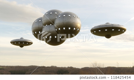 Ufo, photorealistic 3d visualization, 3d render 118425454