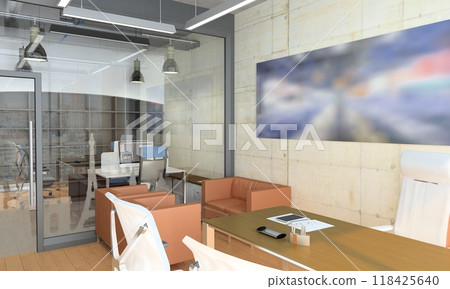 office, interior visualization, 3D illustration 118425640