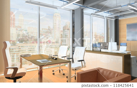 office, interior visualization, 3D illustration 118425641