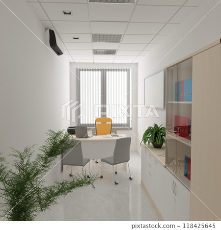 office, interior visualization, 3D illustration office, interior visualization, 3D illustration 118425645
