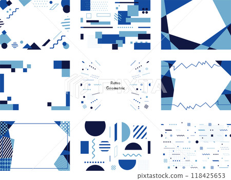 A set of 9 retro geometric backgrounds 118425653