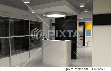 beauty saloon, interior visualization, 3D illustration beauty saloon, interior visualization, 3D illustration 118426035