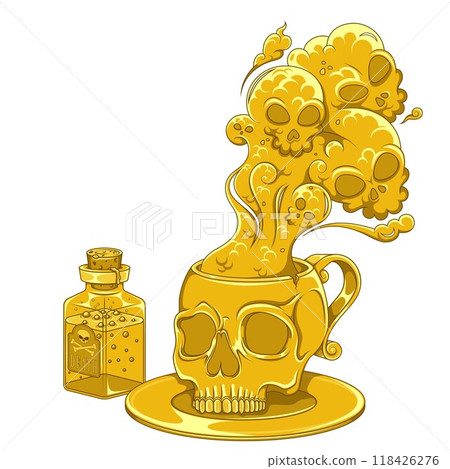 Poisoned Tea Cup and Skulls for Halloween 118426276