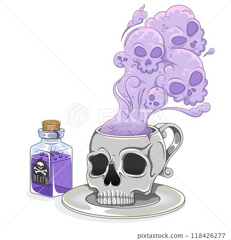 Poisoned Tea Cup and Skulls for Halloween Poisoned Tea Cup and Skulls for Halloween 118426277