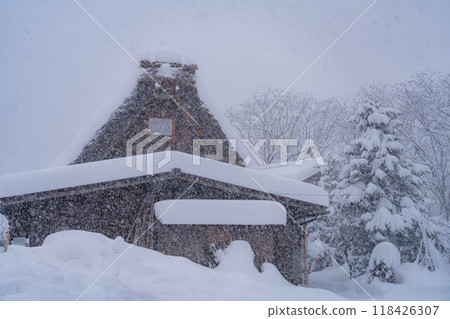 [World Heritage] Heavy snowfall in Shirakawa-go [Gifu Prefecture] 118426307