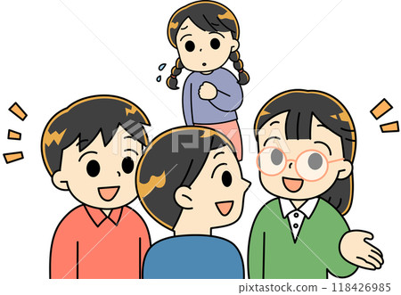 A girl who can't fit into the group A girl who can't fit into the group 118426985