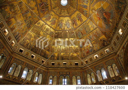 Southern Europe, Italy, Republic of Tuscany, Florence, World Heritage Site, San Giovanni Baptistery ceiling painting 118427600