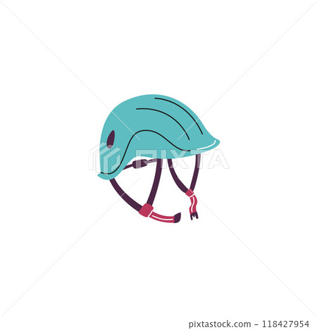 Vector illustration of a durable plastic helmet designed for rock climbing and construction Vector illustration of a durable plastic helmet designed for rock climbing and construction 118427954