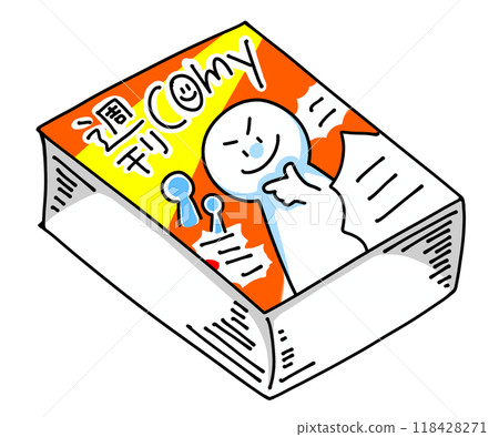 A simple and relaxed monthly manga magazine with solid colors 118428271