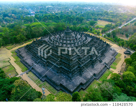 Ancient largest Buddhist Borobudur Temple in Yogyakarta, Indonesia. Ancient largest Buddhist Borobudur Temple in Yogyakarta, Indonesia. 118428570