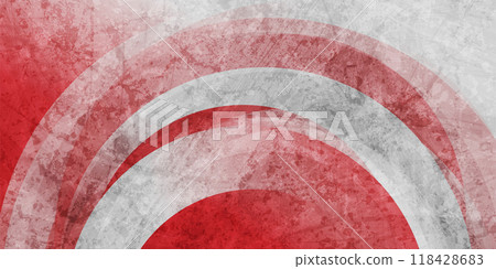 Grey and red circular stripes abstract background with grunge texture 118428683