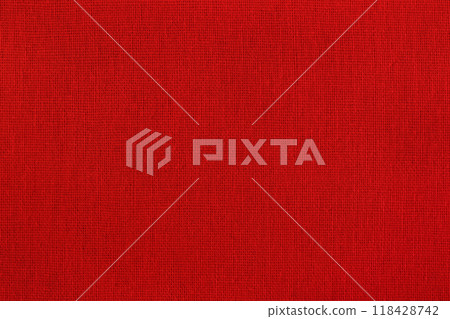 Dark red cotton fabric cloth texture background, seamless pattern of natural textile. 118428742
