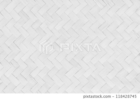 Pattern of white old reed weaving mat with vintage style for background and design art work. 118428745
