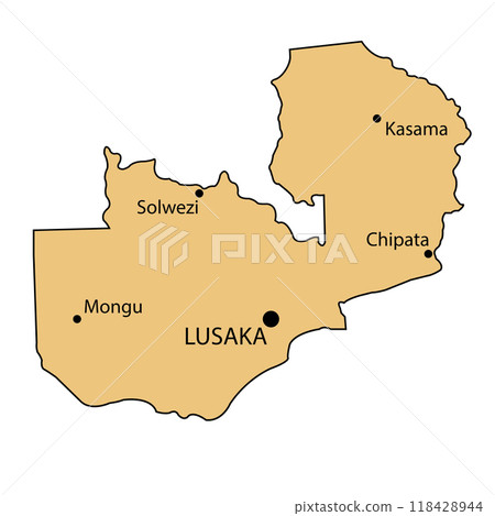 Map of zambia 118428944