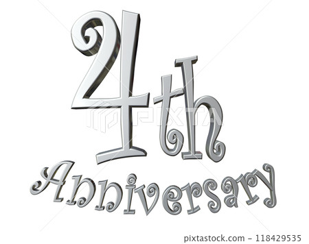 3DCG角色「四周年」銀、銀 3DCG角色「四周年」銀、銀 118429535