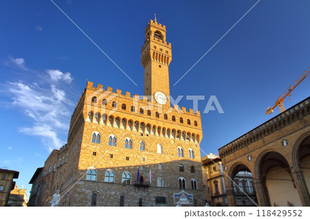 Southern Europe, Italy, Tuscany, Florence, World Heritage Site, Palazzo Vecchio and Arnolfo Tower 118429552