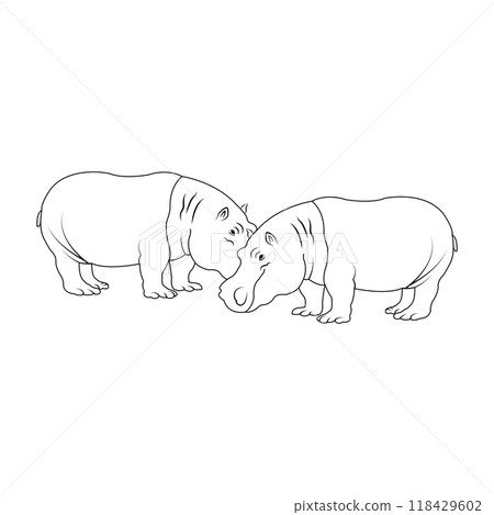 Hippopotamus icon 118429602