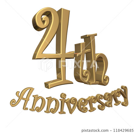 3DCG characters "4th Anniversary/4th anniversary" gold, gold 118429685