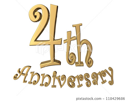 3DCG characters "4th Anniversary/4th anniversary" gold, gold 118429686