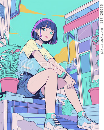 動漫插畫藝術女孩 118429956