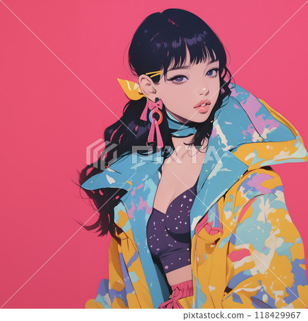 東京90年代女孩插畫（生成AI） 118429967