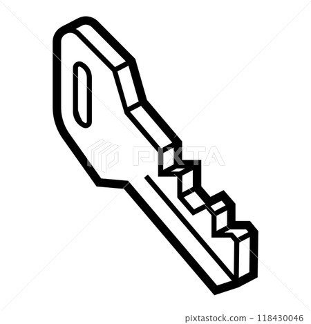 Key icon in isometry style. Image for website, app, logo, UI design. 118430046
