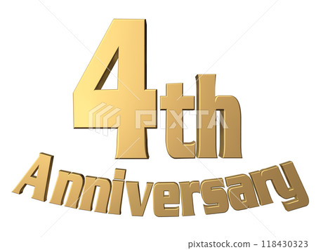 3DCG characters "4th Anniversary/4th anniversary" gold, gold 118430323
